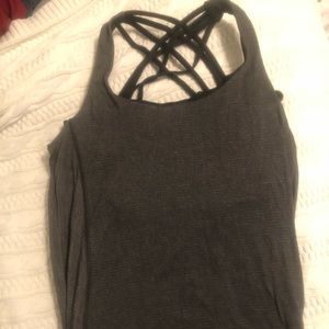 Lululemon gray and black tank with built in bra